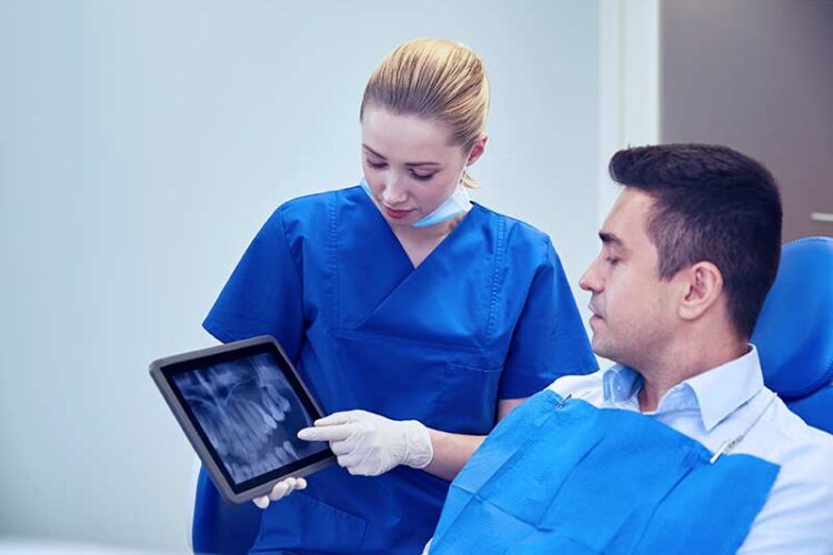 tooth extraction presentation dentist tablet